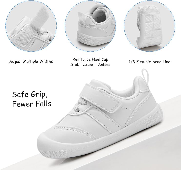 Baby Shoes Boys Girls Barefoot Wide Toe Box Zero Drop First Walkers PU Leather - Image 4
