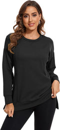 Smallshow Women's Nursing Tops Sweatshirt Long Sleeve Side Split Breastfeeding by Smallshow