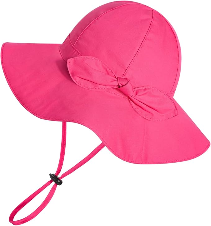 Baby Girl Sun Hat with UPF 50+ Outdoor Adjustable Beach Hat with Wide Brim - Image 2