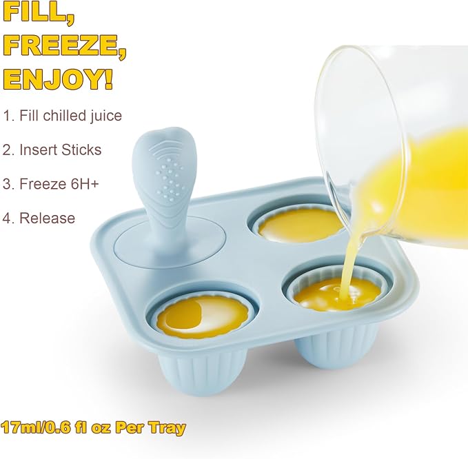 Toddler Popsicles Molds 1 Pack 4 Handle, BPA Free, Silicone Baby Popsicles - Image 6