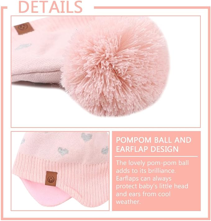 JANGANNSA Knitted Baby Hat Scarf Set Winter Warm Boys Girls Beanie Fleece - Image 3