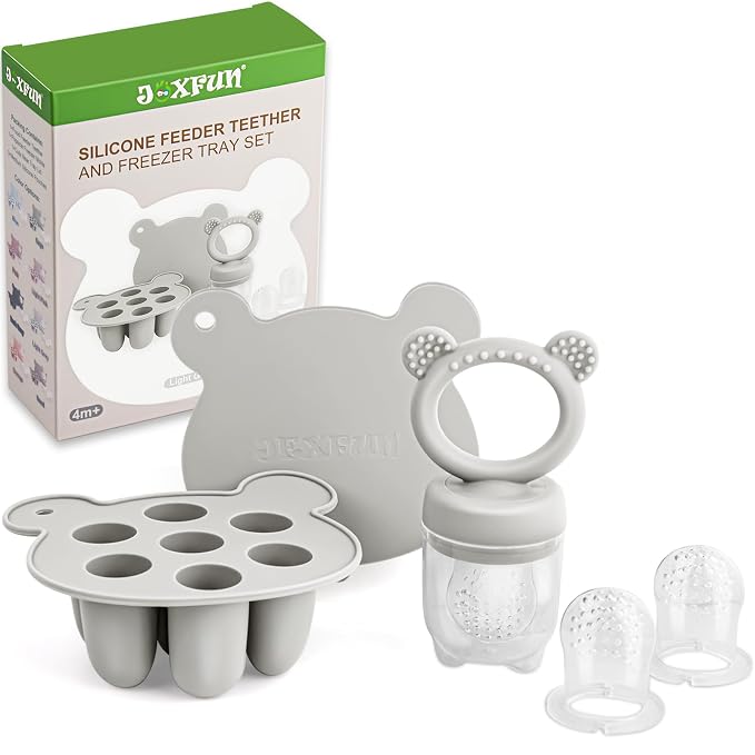 JEXFUN Baby Fruit Food Feeder & Mini Freezer Nibble Tray Combo, Breastmilk by JEXFUN