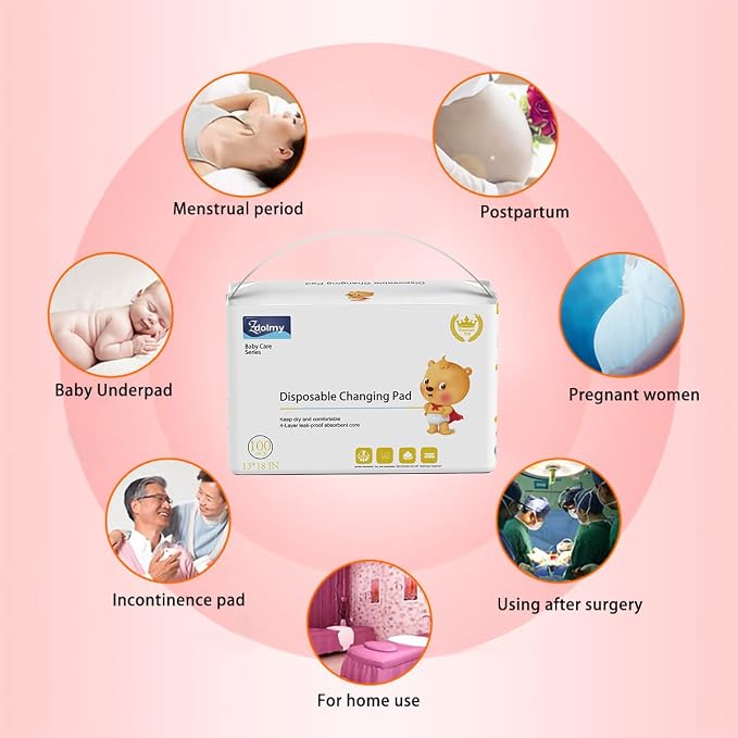 Disposable Changing Pad, Baby Incontinence Changing Pads Diaper UnderPads - Image 7