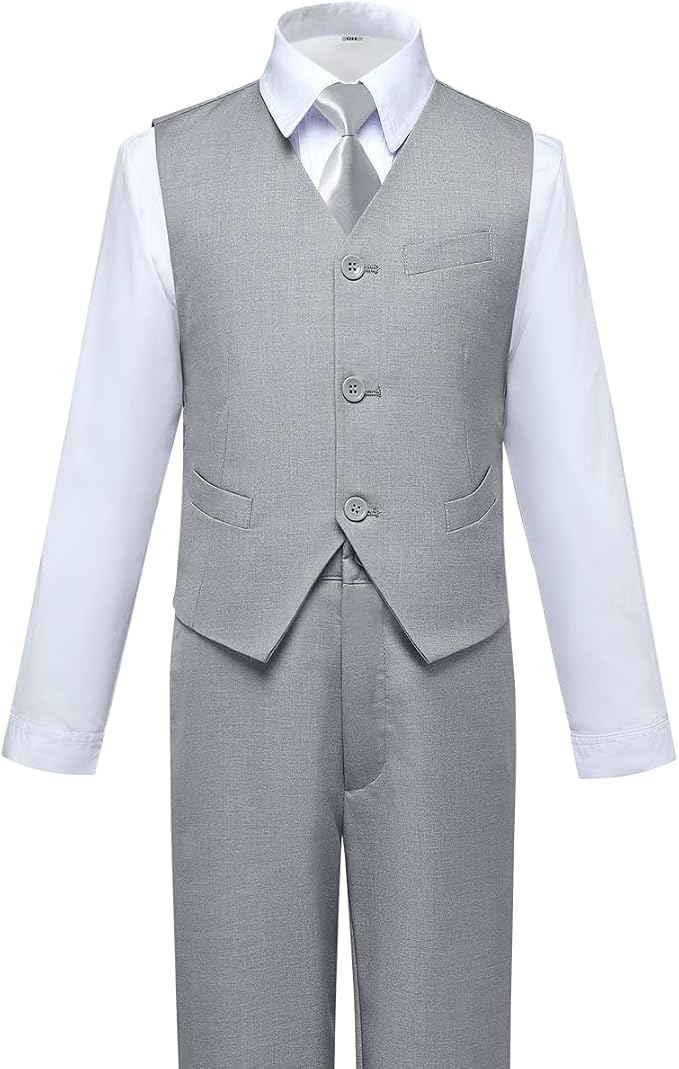 Visaccy Boys Suits Slim Fit Dress Clothes Ring Bearer Outfit - Image 5