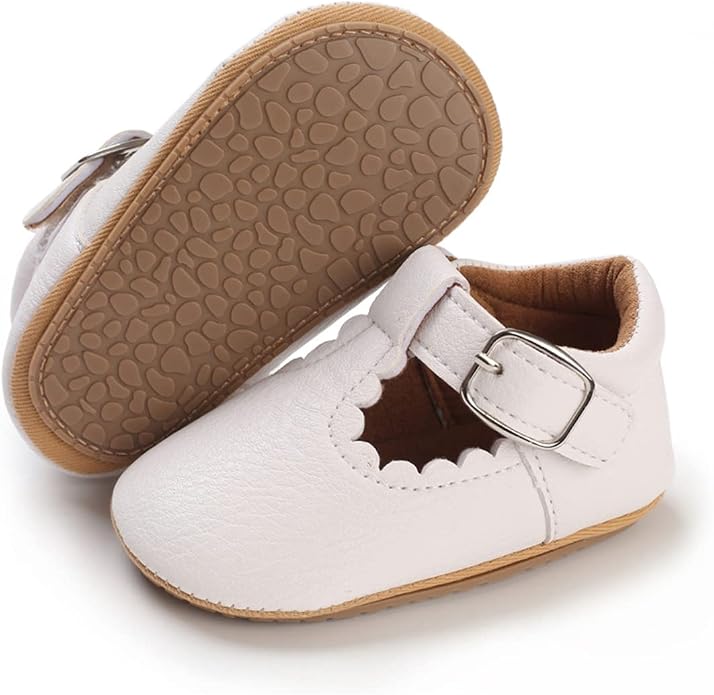 COSANKIM Baby Girls Mary Jane Flats Shoes Anti-Slip Rubber Sole Infant Toddler by COSANKIM