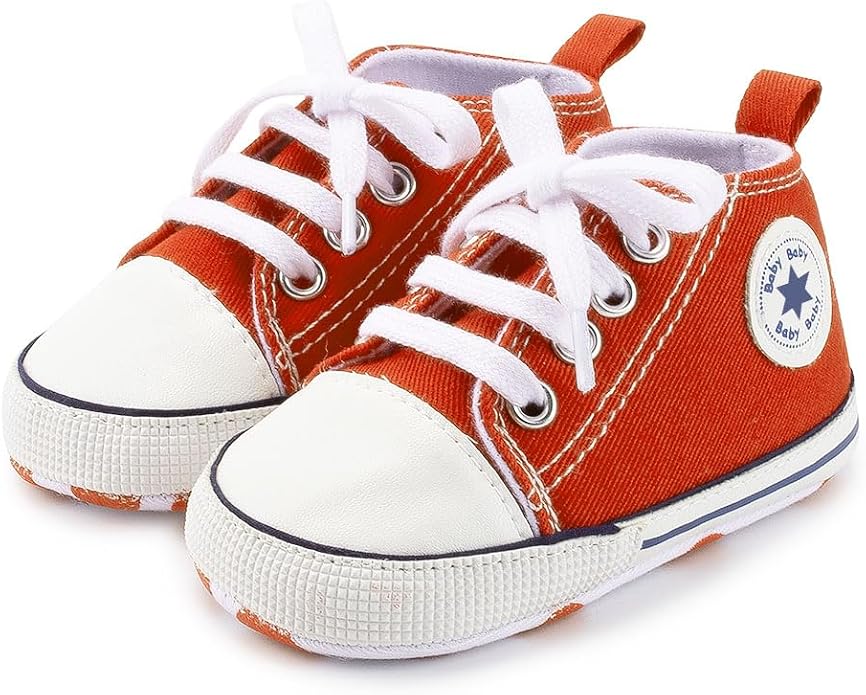 Meckior Baby Girls Boys Canvas Sneakers Soft Sole High-Top Ankle Infant First - Image 2