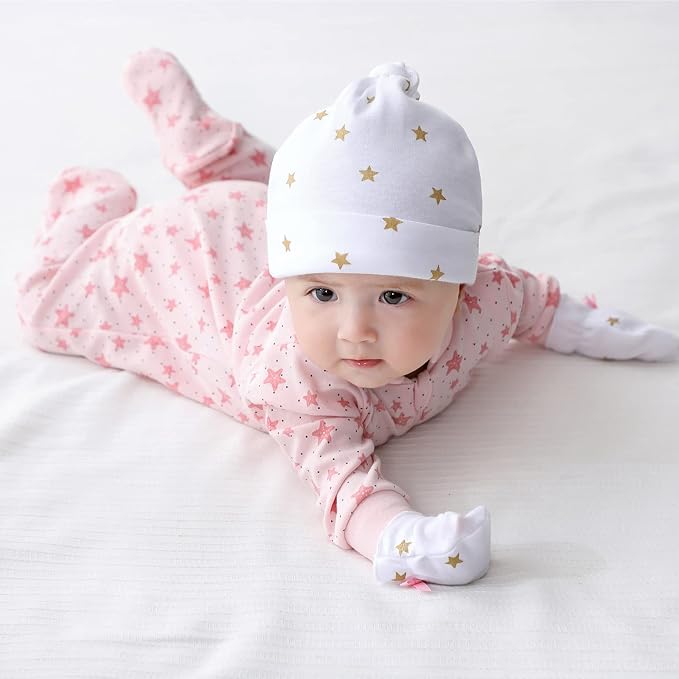 Baby Hat and Mittens Set Newborn Baby Hats Caps - Image 6