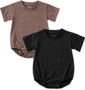 Jimonda Baby Bubble Romper Boy Girl Solid Color T-Shirt Outfits Short Sleeve by JimondaBaby