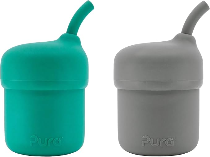 Pura my-my Silicone Straw Cup| Spill Proof, Food Grade Silicone, Plastic-Free | by Pura
