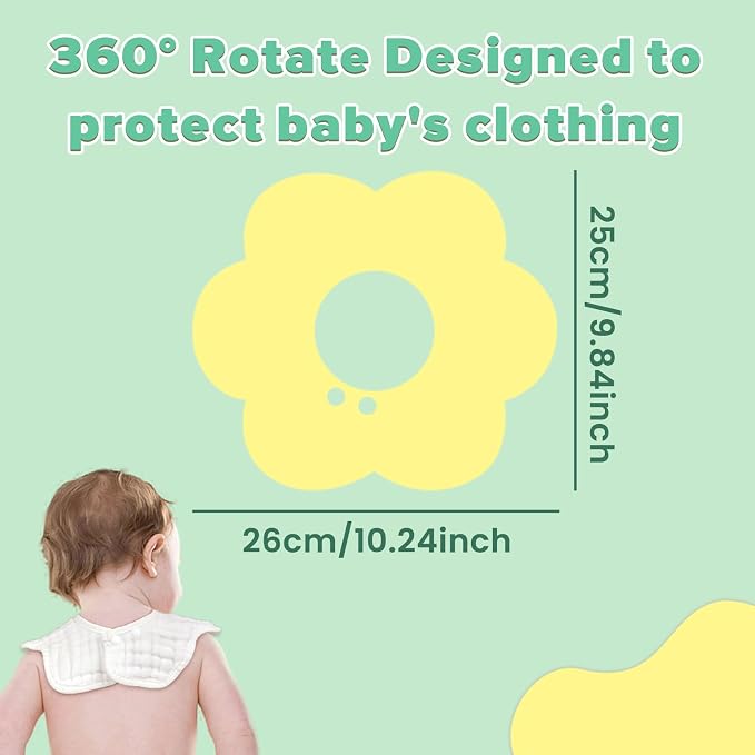 Baby Bibs Muslin Bibs 8 Pack for Drooling and Teething for Unisex Girls Boys - Image 4