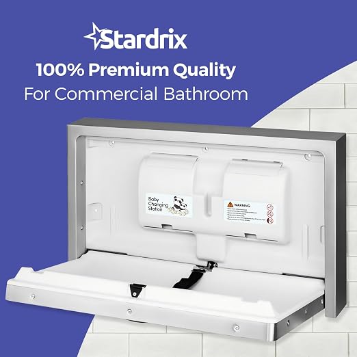 Panda Care Stainless Steel Surface Mounted Baby Changing Station, Heavy Duty - Image 7