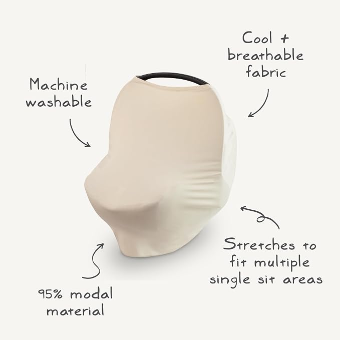 mushie Baby Car Seat Canopy Cover | Breathable & Stretchy Multi Use Cover - Image 3