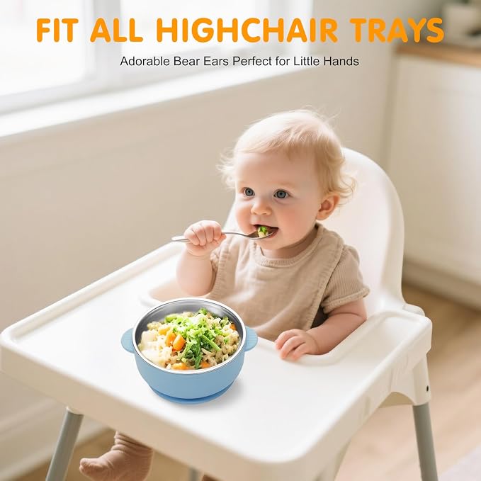 4 Pack Stainless Steel Baby Bowls - Image 4