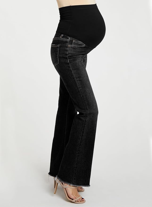 BLENCOT Maternity Jeans for Women Over Belly Pregnancy Pants Comfy Pregnant - Image 5