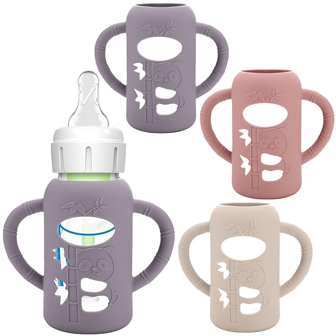 BUSOHA 3 Pack Silicone Sleeves for Dr. Brown's Glass Baby Bottles by BUSOHA