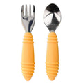 Bumkins Toddler Utensils, Kids Size Fork and Spoon Set, Silicone and by Bumkins