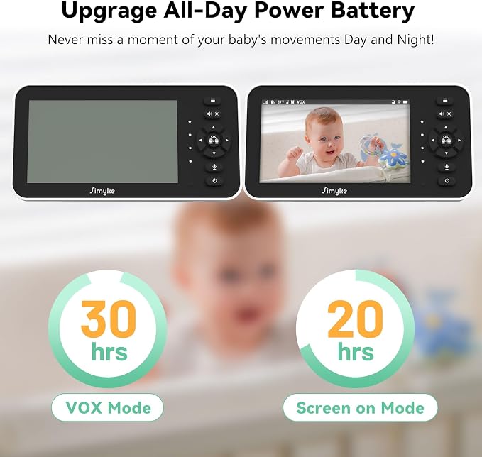 Video Baby Monitor with Camera and Audio, No Wifi or Free App Mode, - Image 6