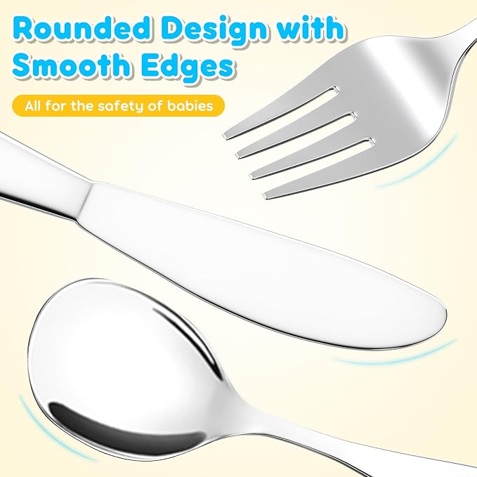 Lehoo Castle Kids Silverware Stainless Steel, Safe Children Flatware, Toddler - Image 4