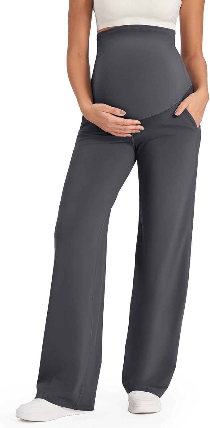 G4Free Maternity Pants Over The Belly Yoga Dress Work Pregnancy Pants Stretchy by G4Free