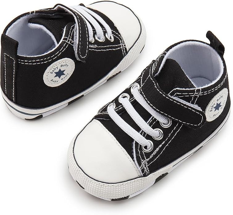 Meckior Baby Girls Boys Canvas Sneakers Soft Sole High-Top Ankle Infant First - Image 5