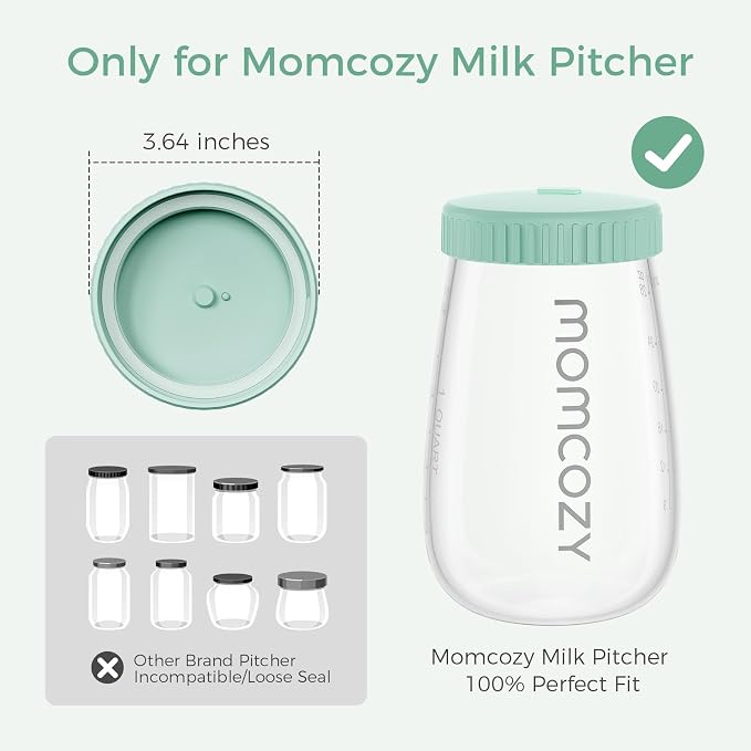 Momcozy Glass Breast Milk Pitcher Lid, Leak Proof - Image 2