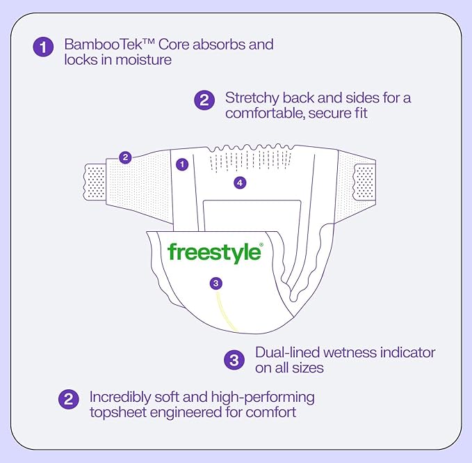 Freestyle BambooTek Diaper – Hyper Absorbent & Non-Toxic – Disposable Diaper - Image 6