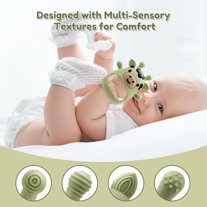 2 Pack Baby Teething Toys 0-6 6-12 Months, Adjustable Anti Dropping Wrist - Image 5