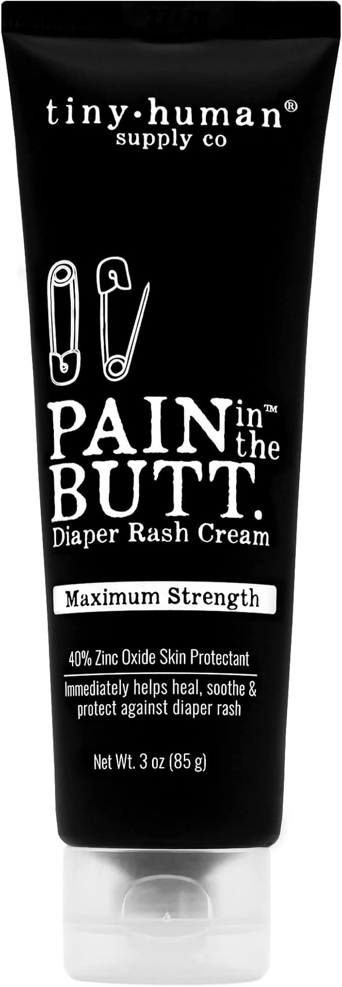 Pain in The Butt MAX Diaper Rash Cream, 40% Zinc Oxide, Natural Ingredients by TinyHumanSupplyCo