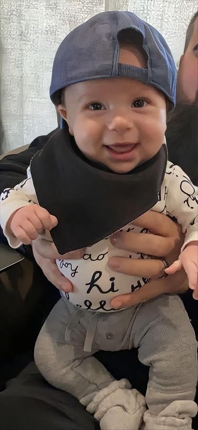 Maiwa Black White Cotton Bandana Snap Drool Bibs - Image 4