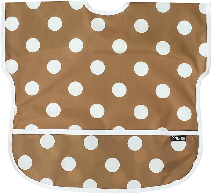 Short Sleeve Waterproof Bib for Toddlers – Feeding Apron for Mealtime, by Plie