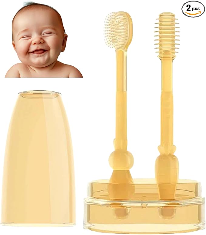 Baby Tooth Brush, Infant Toothbrush 6 to 12 Months, Silicone Toothbrush by FOREVIVE