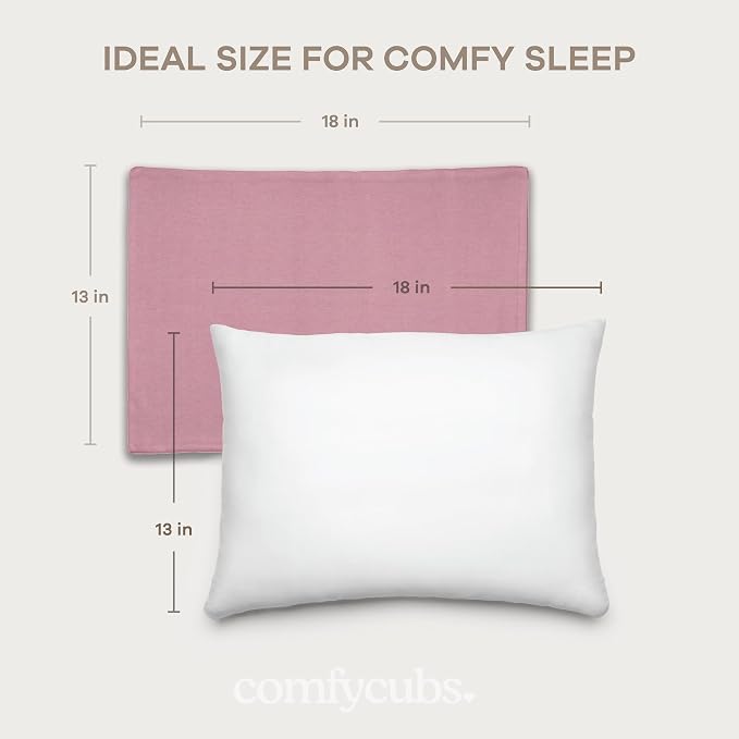 Comfy Cubs Toddler Pillow with Cotton Pillowcase, 13 x 18 in - Image 3