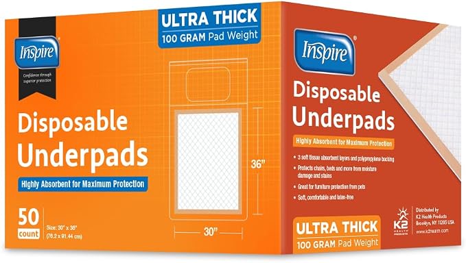 Inspire XL 30 x 36 Ultra 100 Grams Super Absorbent Bed Pads - Image 8