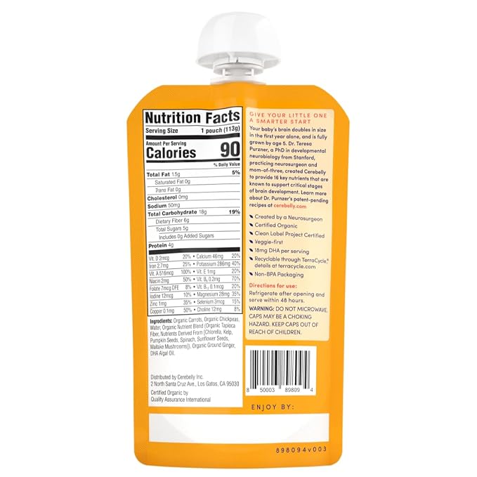 Cerebelly Baby Food Pouches, Veggie Purees - Image 3