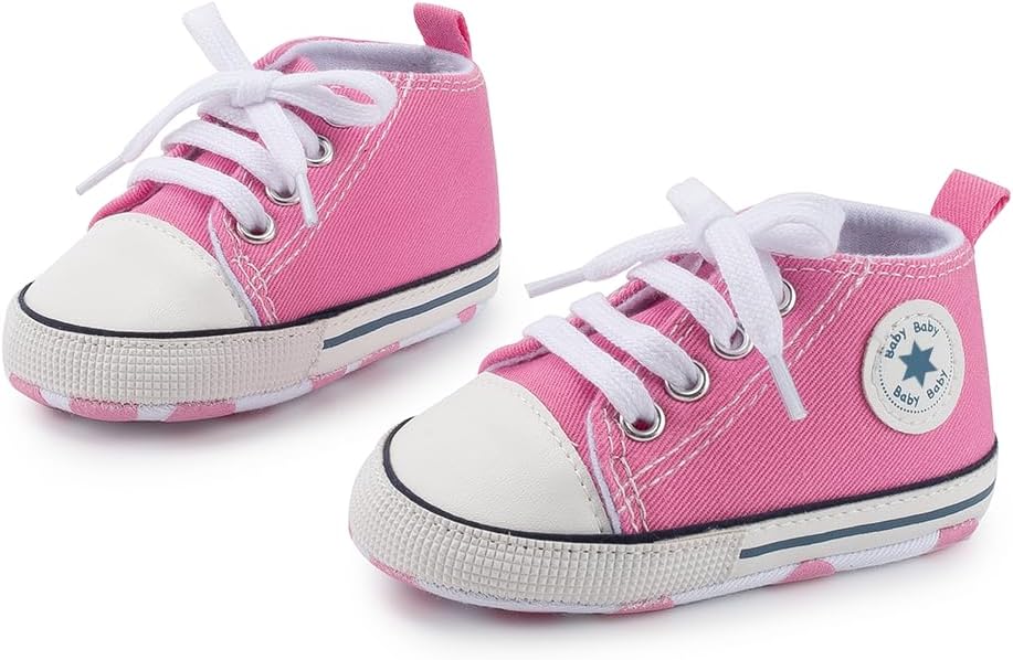 Meckior Baby Girls Boys Canvas Sneakers Soft Sole High-Top Ankle Infant First - Image 7