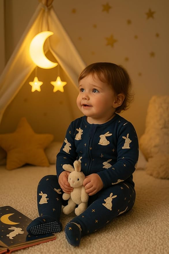O2 BABY Baby Boys Girls Organic Cotton Zip-Front Sleeper Pajamas, Footed Sleep - Image 2