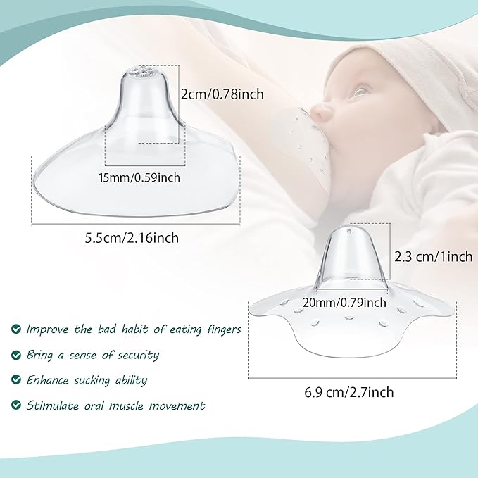 Nuanchu 8 Pcs Nipple Shields for Nursing Newborn Breastfeeding 20 mm 15 mm - Image 2