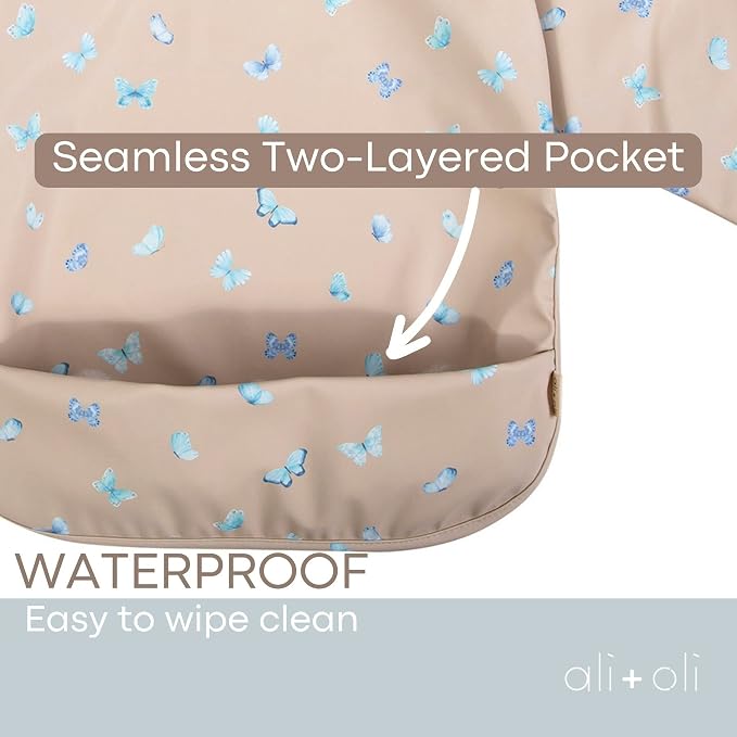 Ali+Oli Smock Bibs for Babies, BPA-Free Oeko-Tex Certified, Waterproof Baby - Image 7