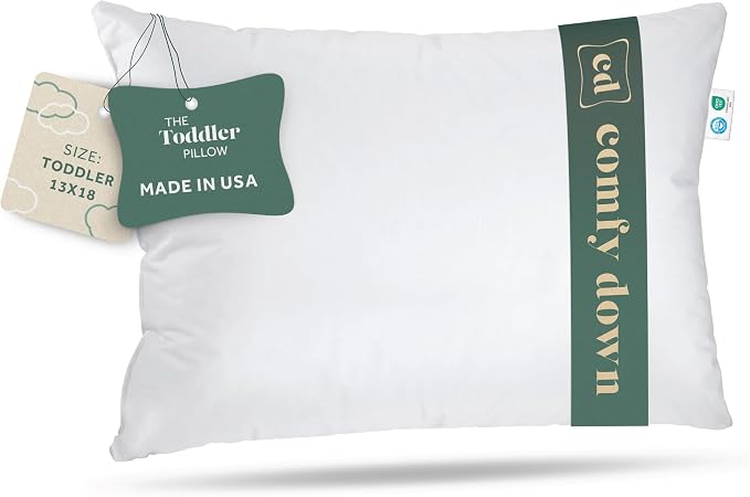 ComfyDown Toddler Pillow, 800 Fill Power Goose Down Fill, 300 Thread Count 100% by ComfyDown