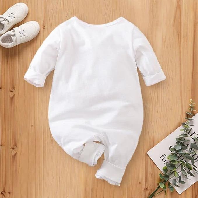 Cute Giraffe + Zebra With Floral Print Long Sleeve Baby Girl Clothes White - Image 3