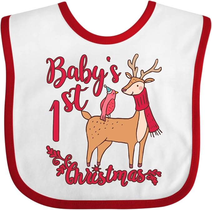 inktastic Baby's First Christmas Baby Bib by Inktastic