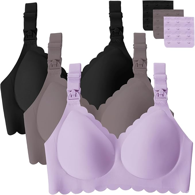 Gailife 3 Pack Nursing Bras for Breastfeeding Seamless Wireless Maternity Bras by Gailife