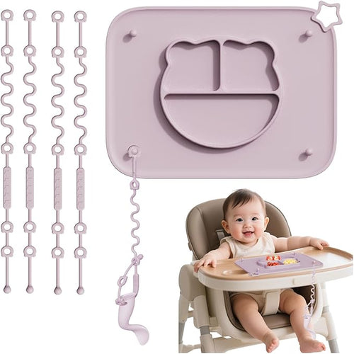 1 Pack Silicone Mat for Babies, Baby Placemat Built-in Suction Base and by Unknown