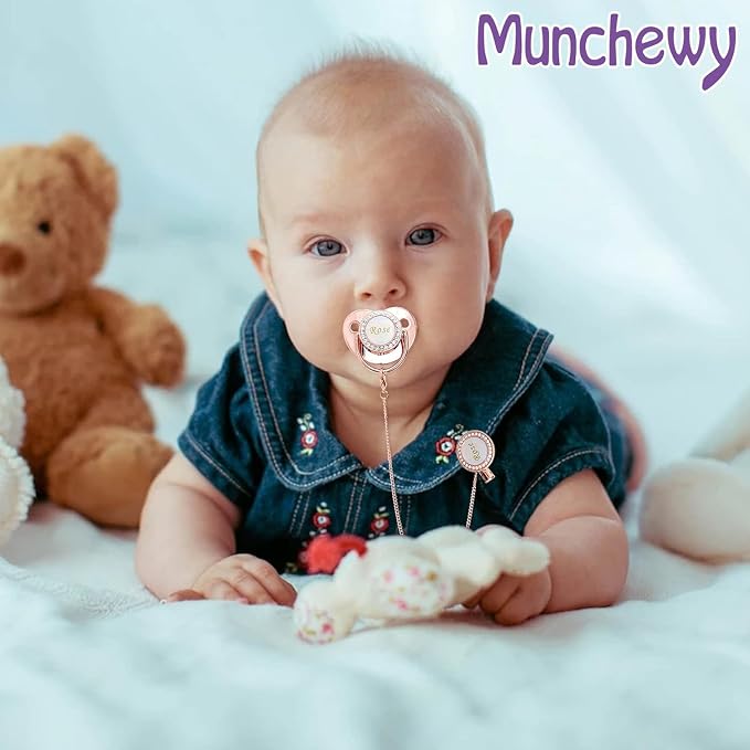 Custom Pacifier with Name, Personalized Pacifier Clip Set with Gift Box - Image 8