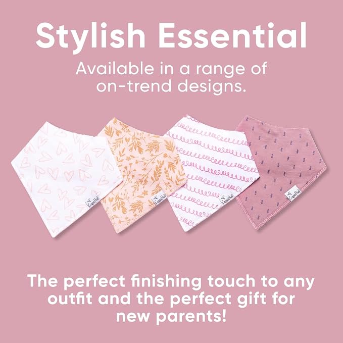 Copper Pearl 4 Pack Soft Cotton Baby Bibs - Image 6