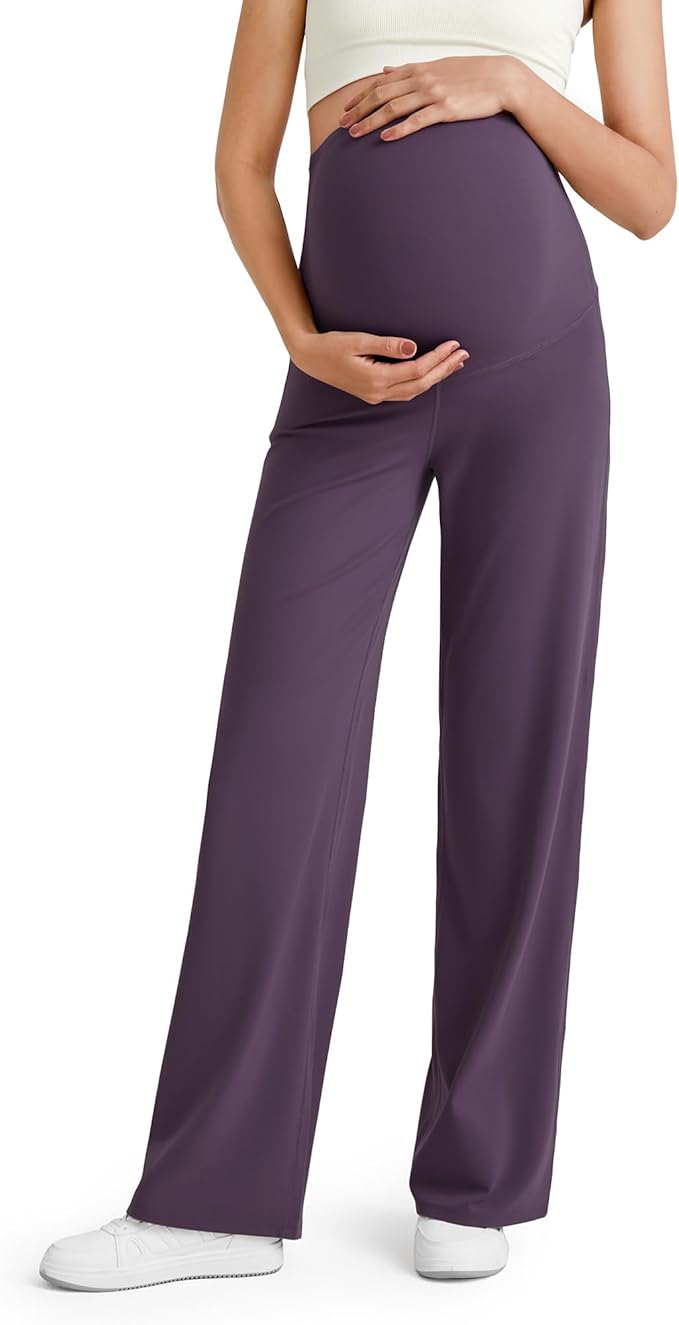 G4Free BareFeel Maternity Dress Yoga Pants Over The Belly Stretchy Work Slack by G4Free
