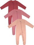 Jimonda Baby Romper Boys Girls Bamboo Pajamas 2-Way Zipper Footed Unisex Zip-Up by JimondaBaby