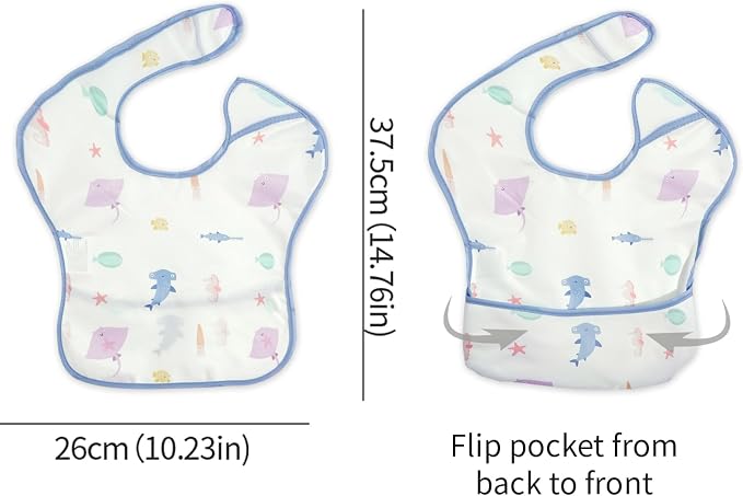 3-Pack Waterproof Baby Bibs for Eating - Image 5