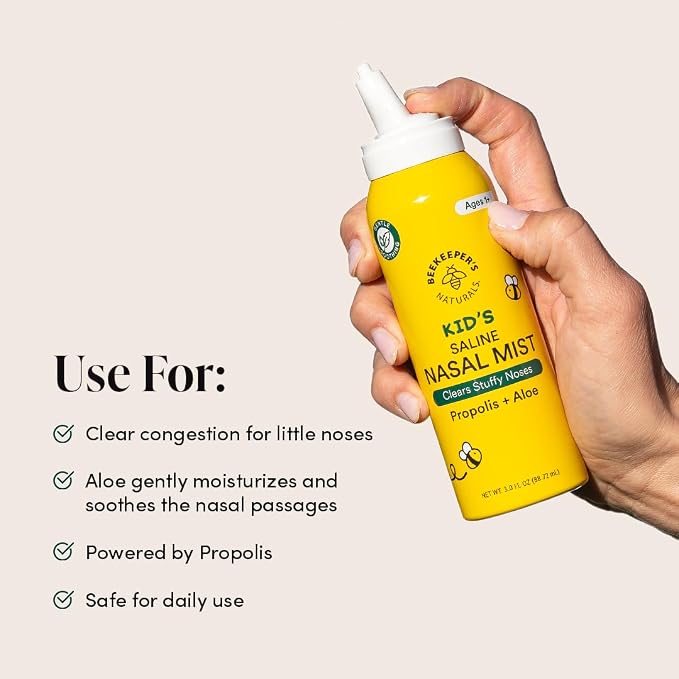 Kids' Saline Nasal Mist by Beekeeper's Naturals, Nasal Spray - Image 5