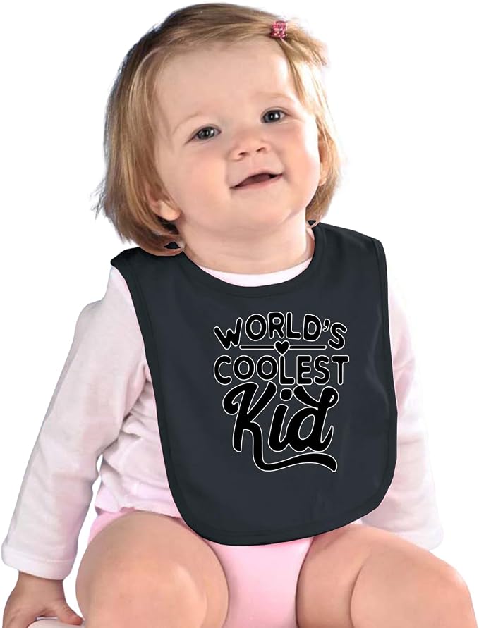 World's Coolest Kid Funny Cute Humor Infant Premium Jersey Baby Bib - Image 3